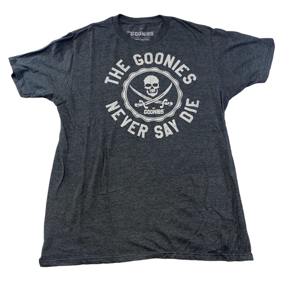 The Goonies Never Say Die Tee Thrifted Vintage Style Size L - Picture 1 of 10